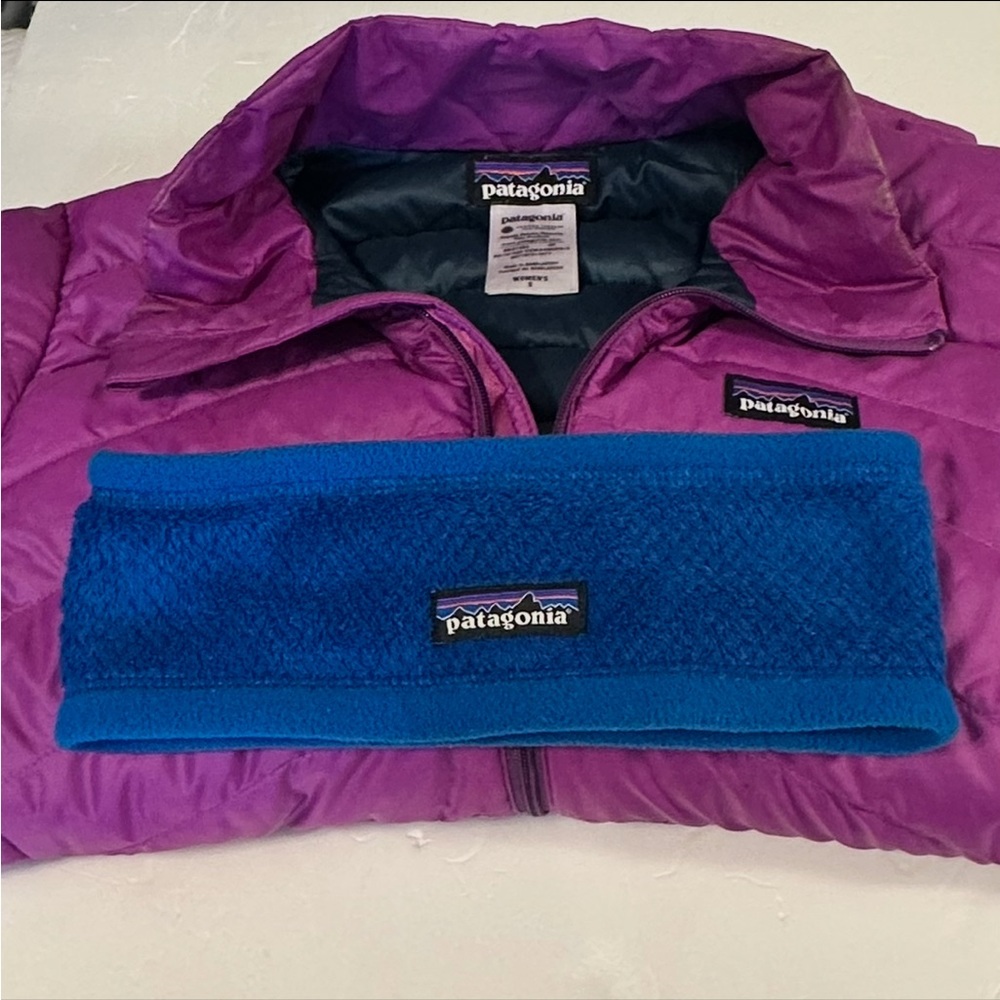 Patagonia Women's Down Sweater LKAT PURPLE 84682 S Goose Down& Re-Tool Headband - Picture 2 of 12